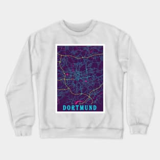 Dortmund Neon City Map, Dortmund Minimalist City Map Art Print Crewneck Sweatshirt